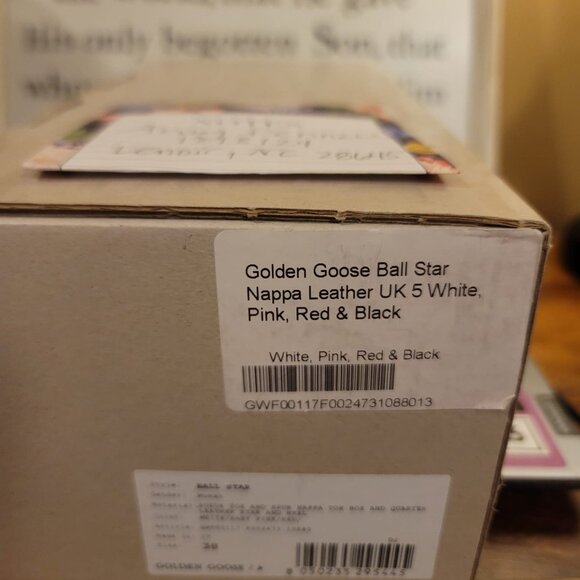 Golden Goose Ballstars Size 38 US 7.5-8 Pink Suede Red Star ⭐️ - Picture 5 of 10